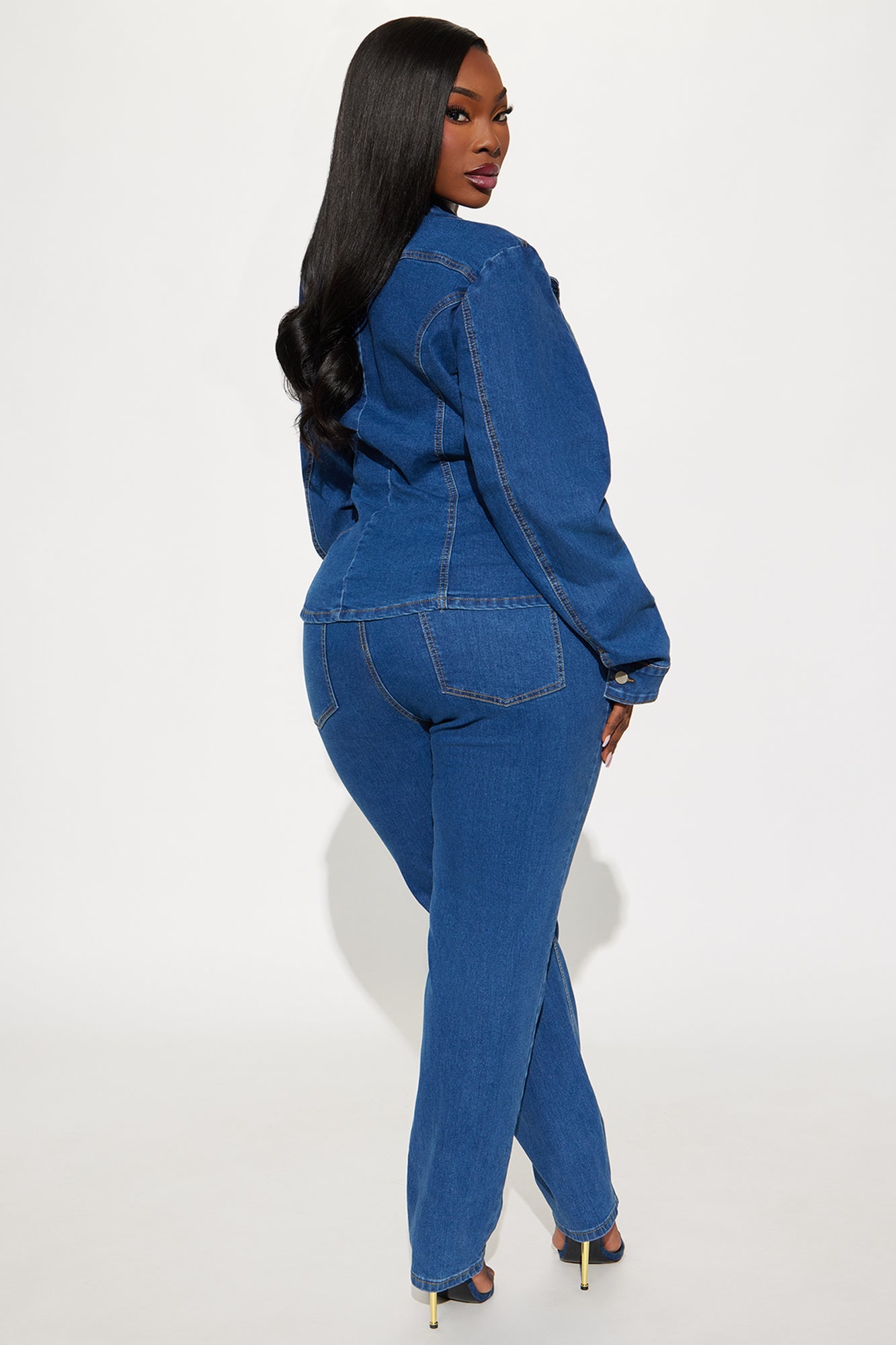 Beverly Bodysuit Denim Pant Set - Medium Wash
