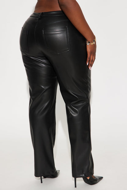 The Realest Faux Leather Pants - Black