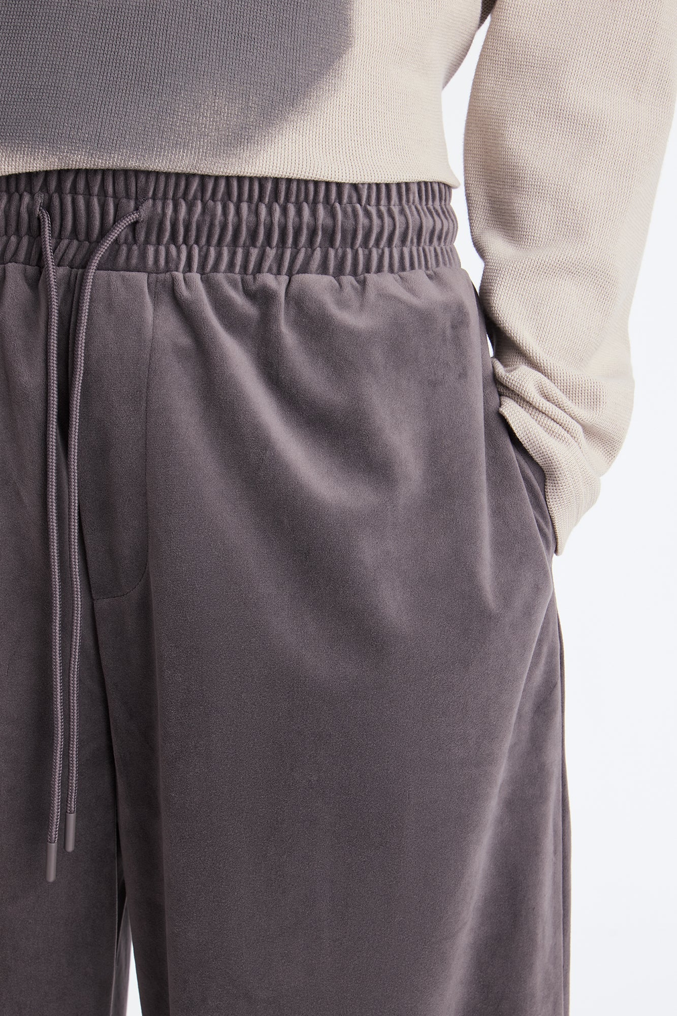 Baggy Fancy Slouch Drawstring Pant - Grey