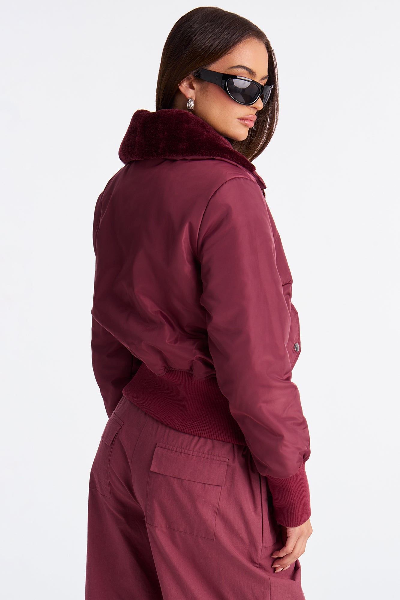 Nights In Denver Bomber Jacket - Burgundy