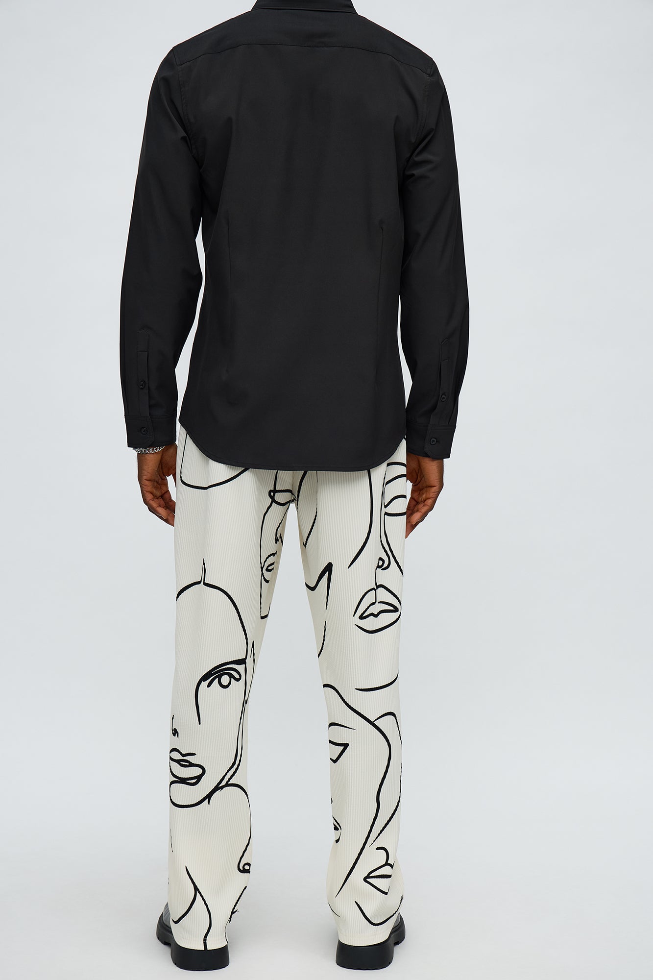 Straight Show Up Printed Face Pant - Cream