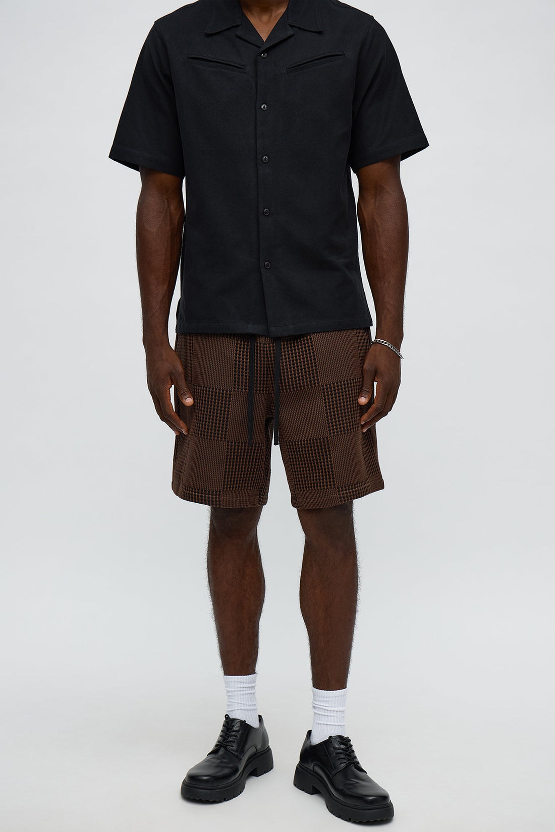 Relaxed Get That Check Short - Brown