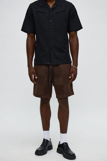 Relaxed Get That Check Short - Brown