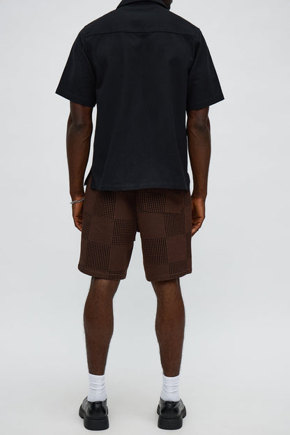 Relaxed Get That Check Short - Brown