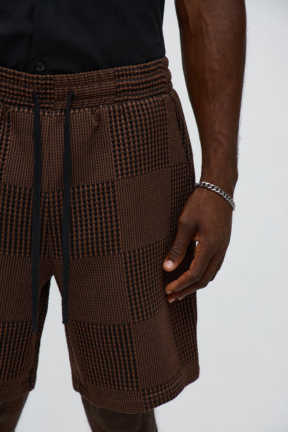 Relaxed Get That Check Short - Brown