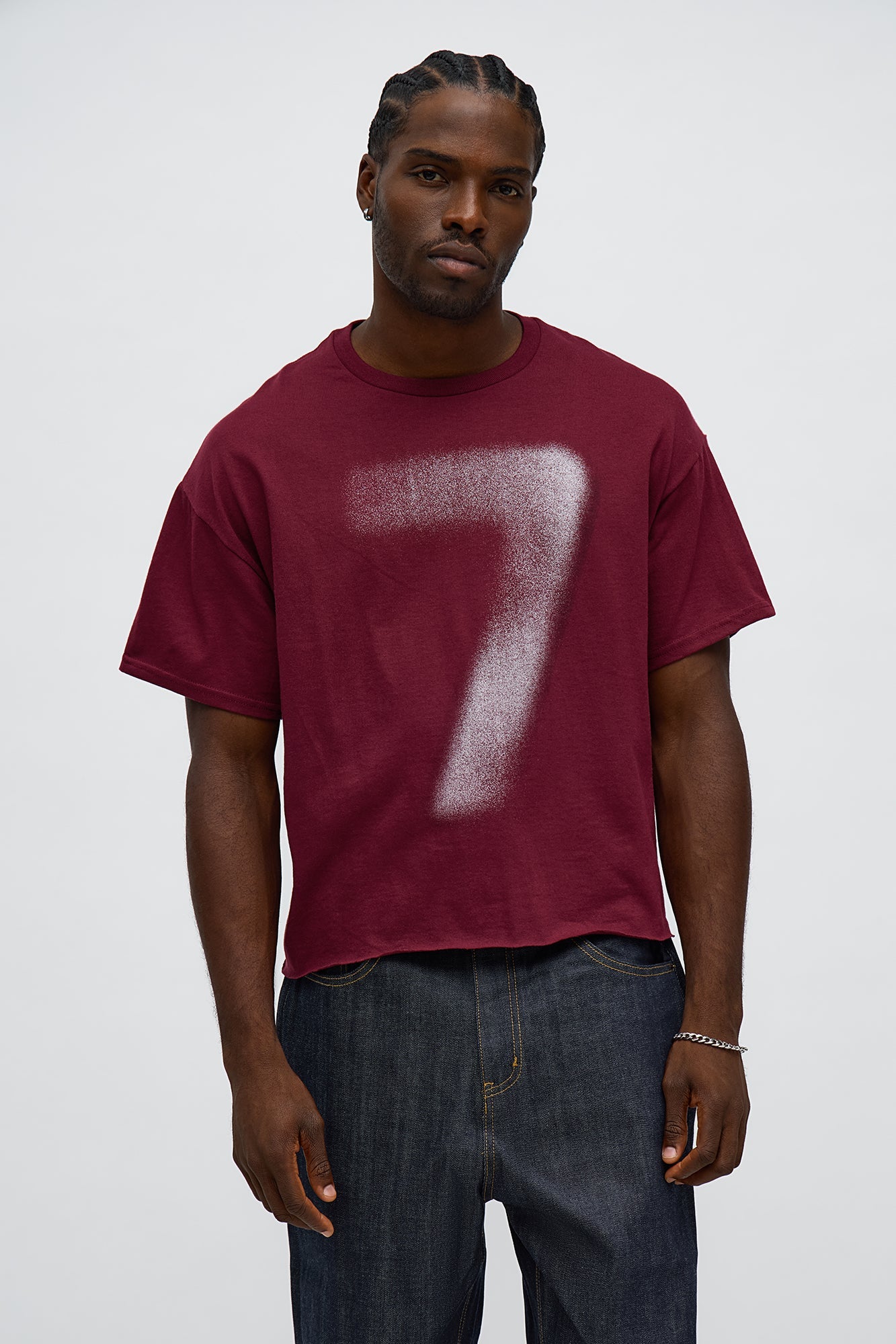 Zone 7 Oversized Short Sleeve Tee - Burgundy