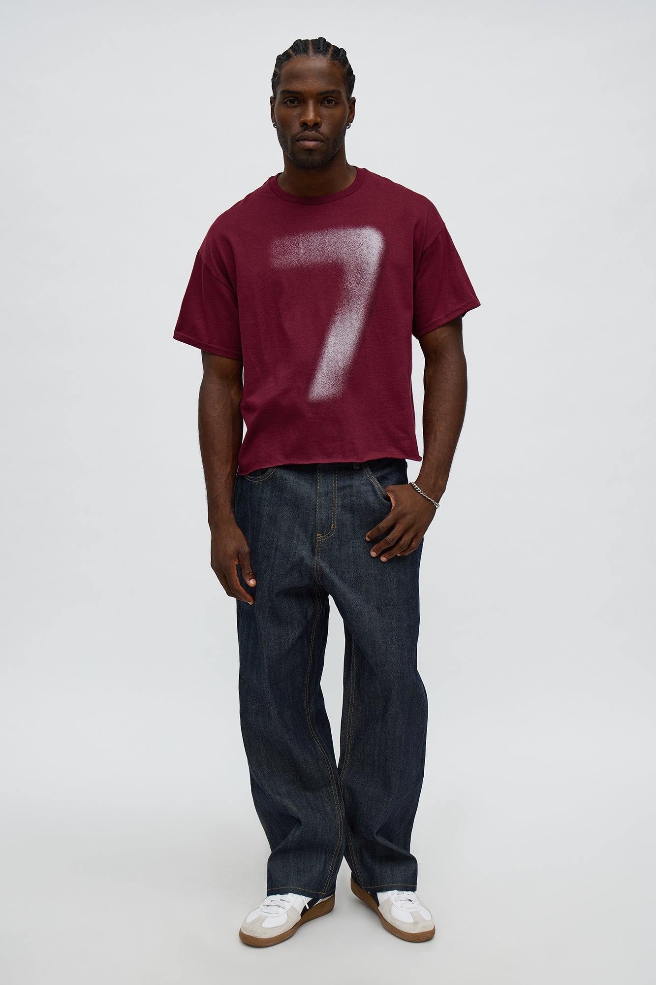 Zone 7 Oversized Short Sleeve Tee - Burgundy