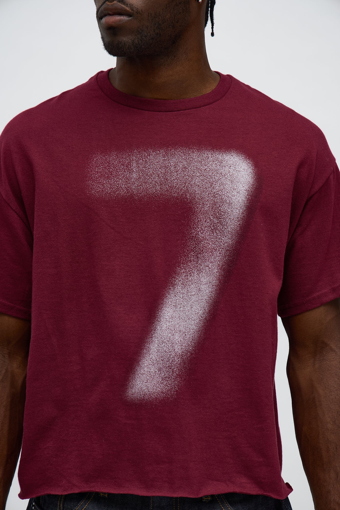 Zone 7 Oversized Short Sleeve Tee - Burgundy