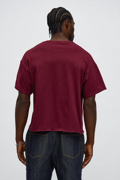 Zone 7 Oversized Short Sleeve Tee - Burgundy