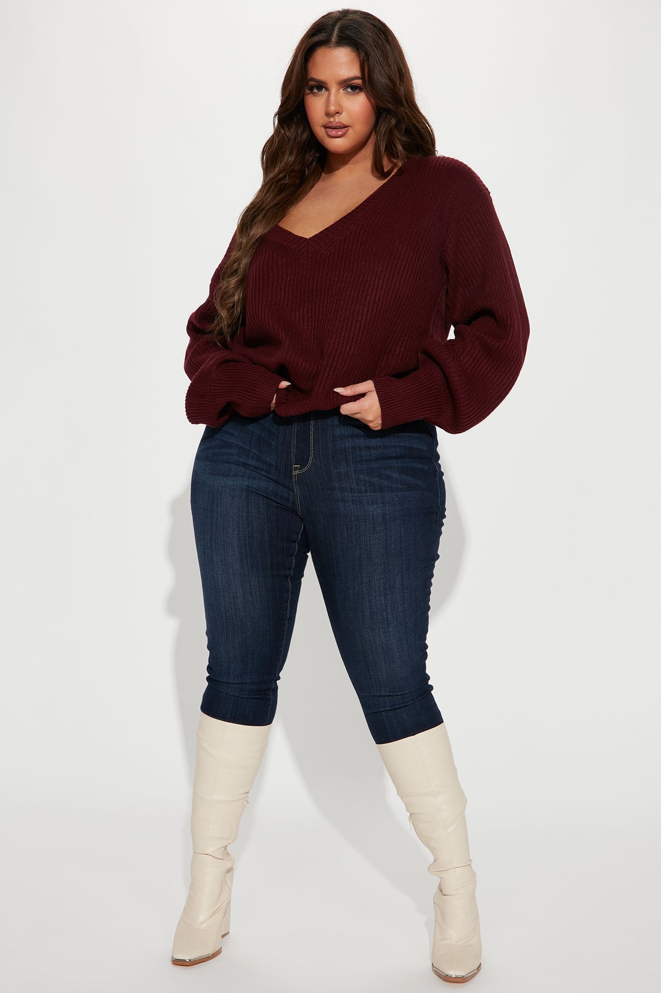 Stop And Stare Sweater - Burgundy