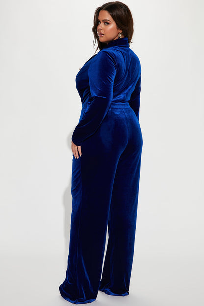 Maryann Velvet Jumpsuit - Royal
