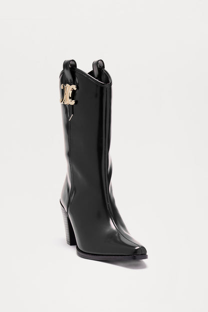 Clover Cowboy Boots - Black