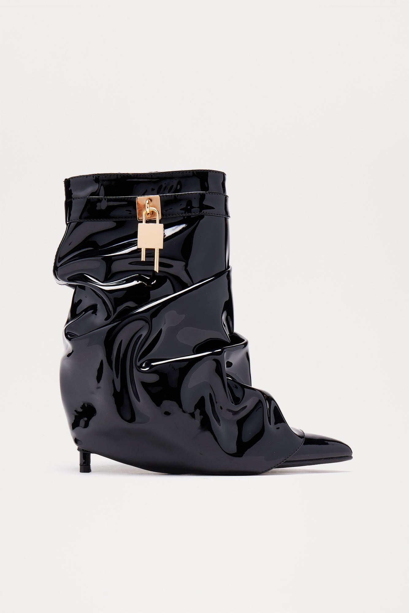 Haddon Patent Booties - Black