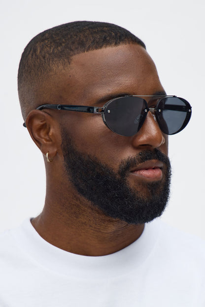 Tough Aviator Metal Frame Sunglasses - Gunmetal