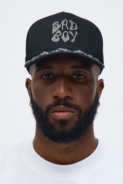 Bad Boy Stoned Structured Snapback Hat - Black