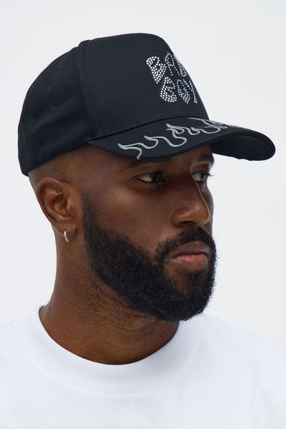 Bad Boy Stoned Structured Snapback Hat - Black