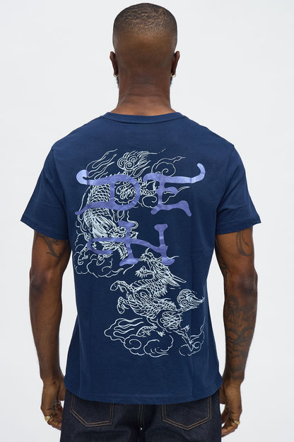 Ed Hardy Serpent Tattoo Short Sleeve Tee - Navy