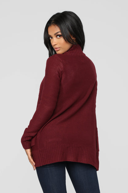 Moments After Cardigan - Burgundy
