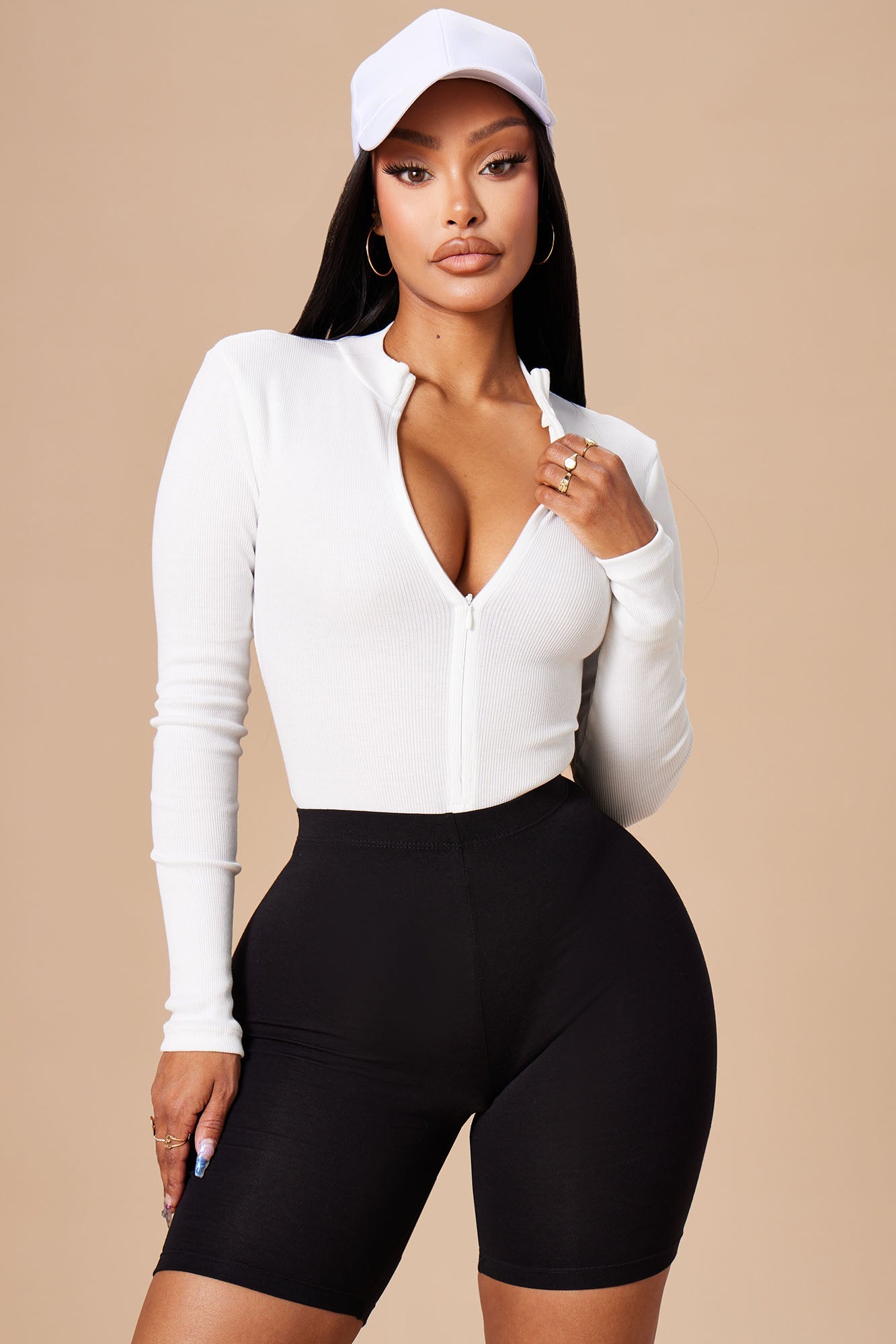 Grind Time Beyond Long Sleeve Bodysuit - White