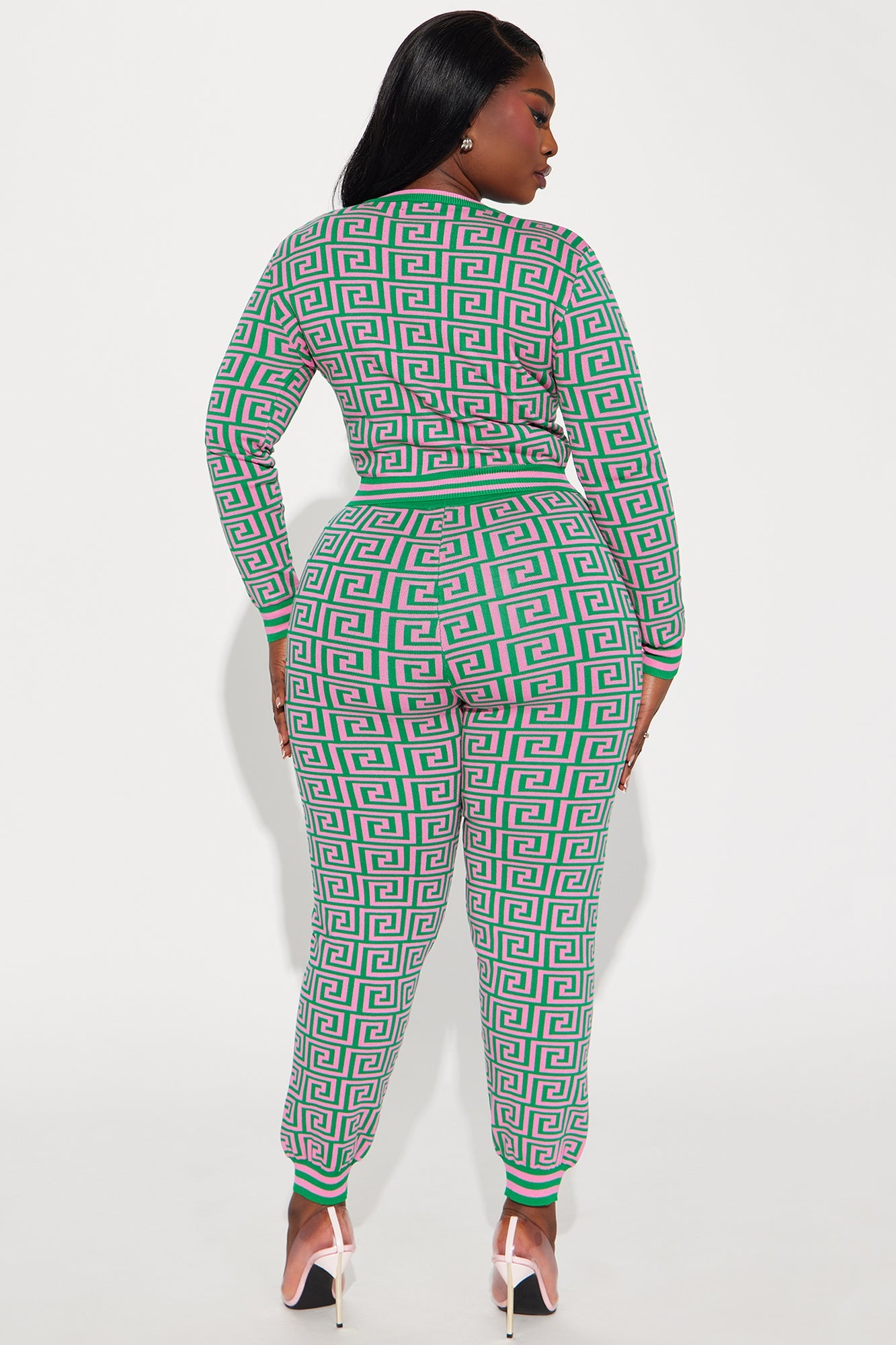 Farrah Sweater Pant Set - Green/combo