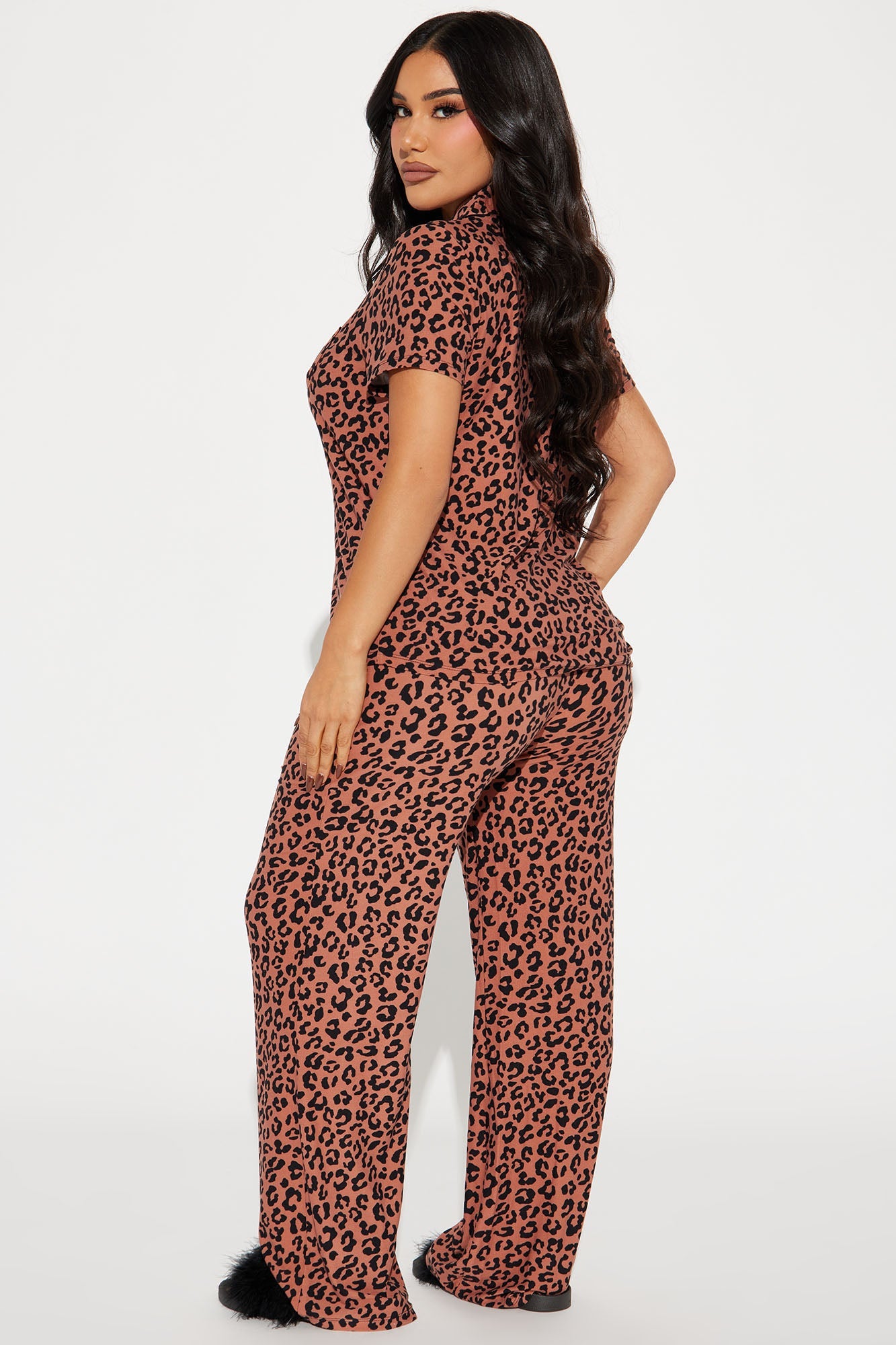 Wild For The Night PJ Pant Set - Brown