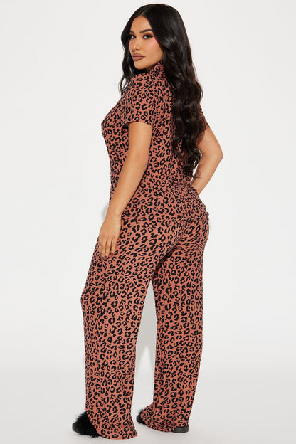 Wild For The Night PJ Pant Set - Brown