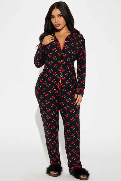 Cherry Bomb PJ Pant Set - Black/combo