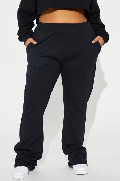 Flight Time Lounge Flare Pants - Black