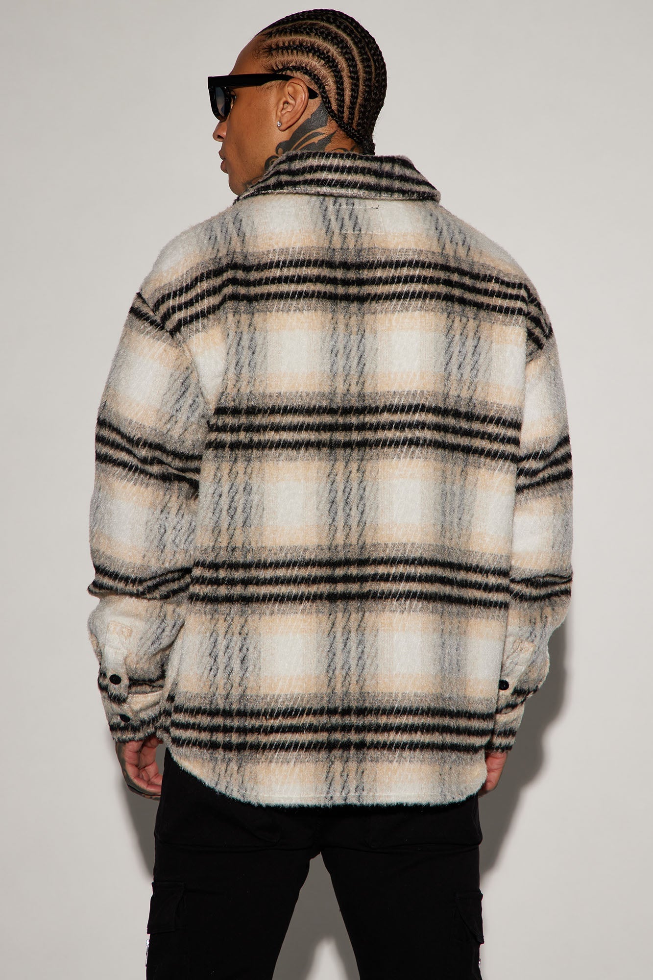 Move Up Plaid Shacket - Black/combo