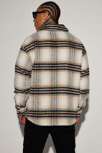 Move Up Plaid Shacket - Black/combo