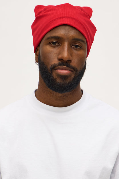 Hell Raiser Cuffed Knit Beanie - Red
