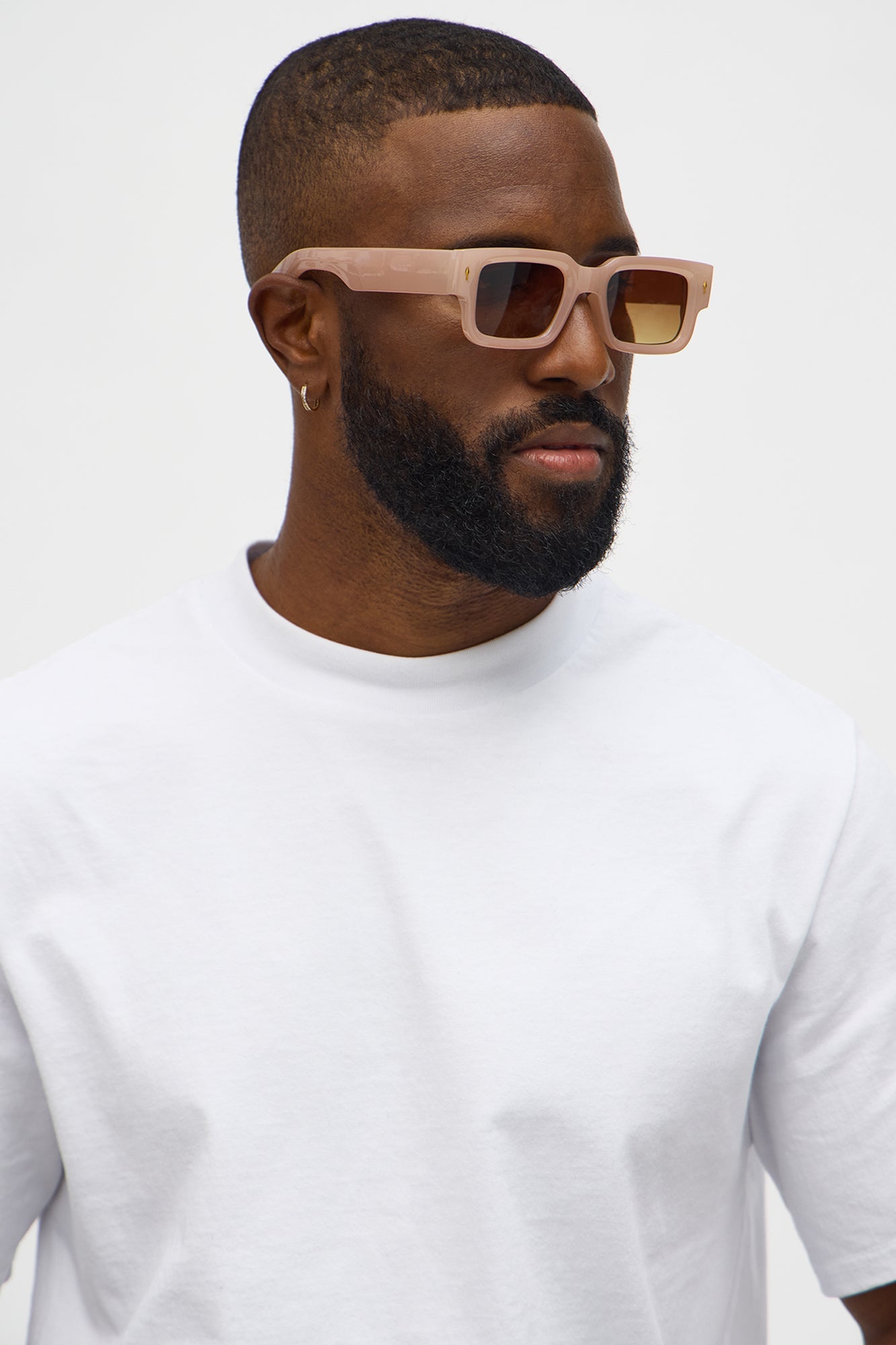Everyday Square Frame Colored Lens Sunglasses - Blush