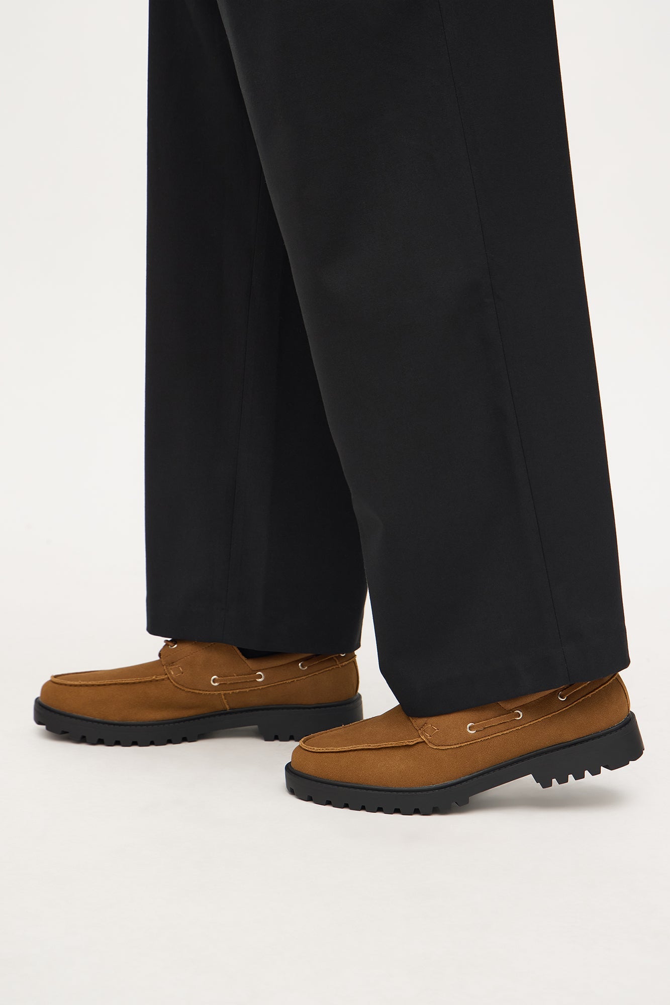 Chunky Sole Lace Up Boat Shoes - Brown