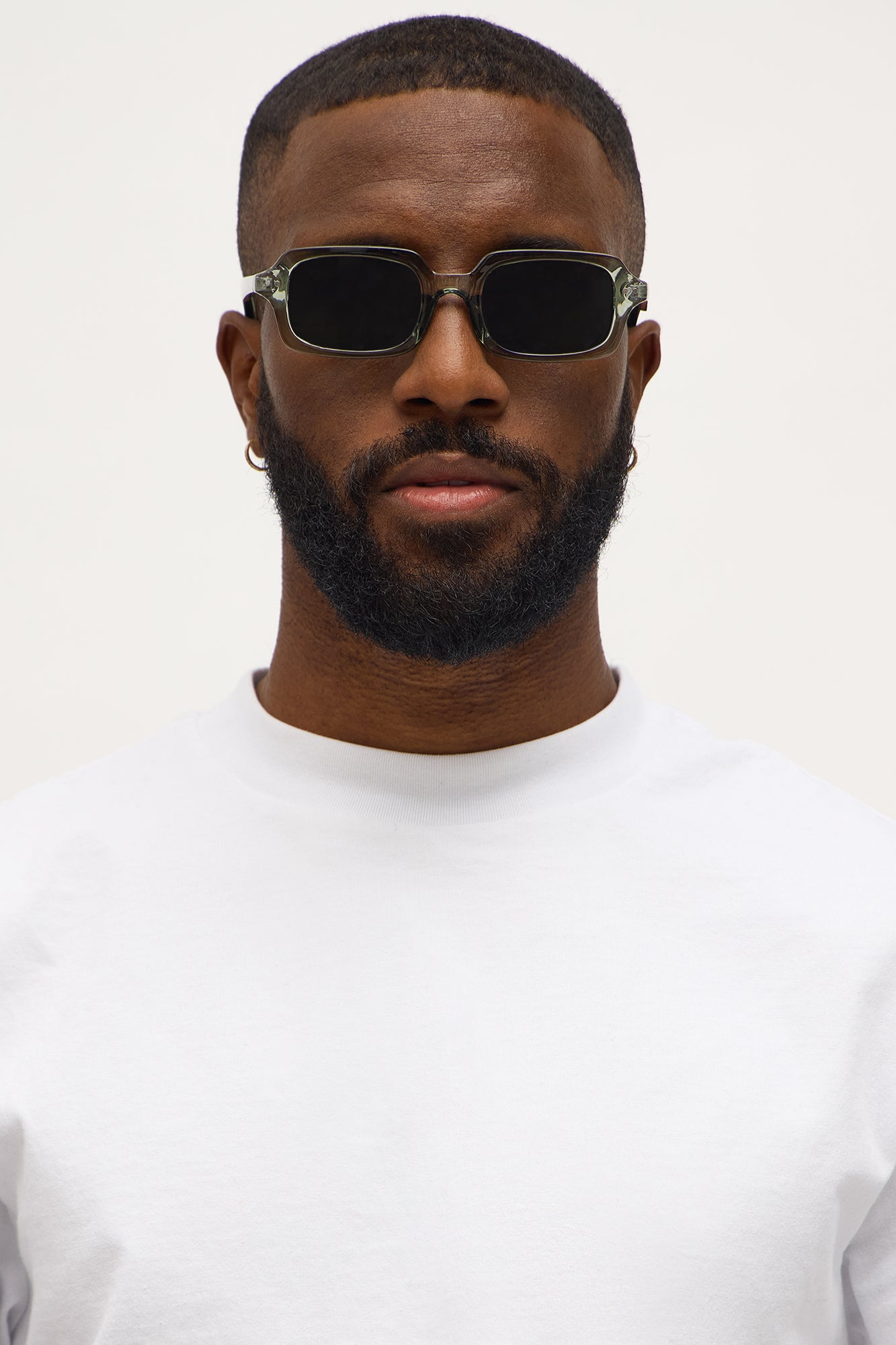 Elusive Round Crystal Frame Color Lens Sunglasses - Green