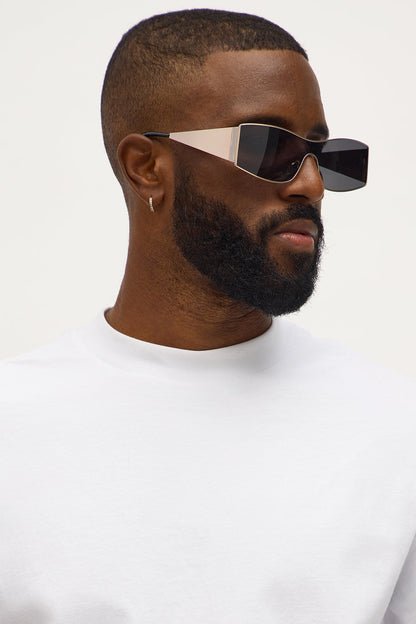 High Heat Round Metal Frame Sunglasses - Gold/Black