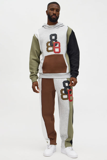 888 Patchwork Hoodie - Multi Color