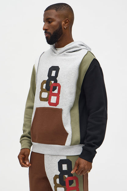 888 Patchwork Hoodie - Multi Color