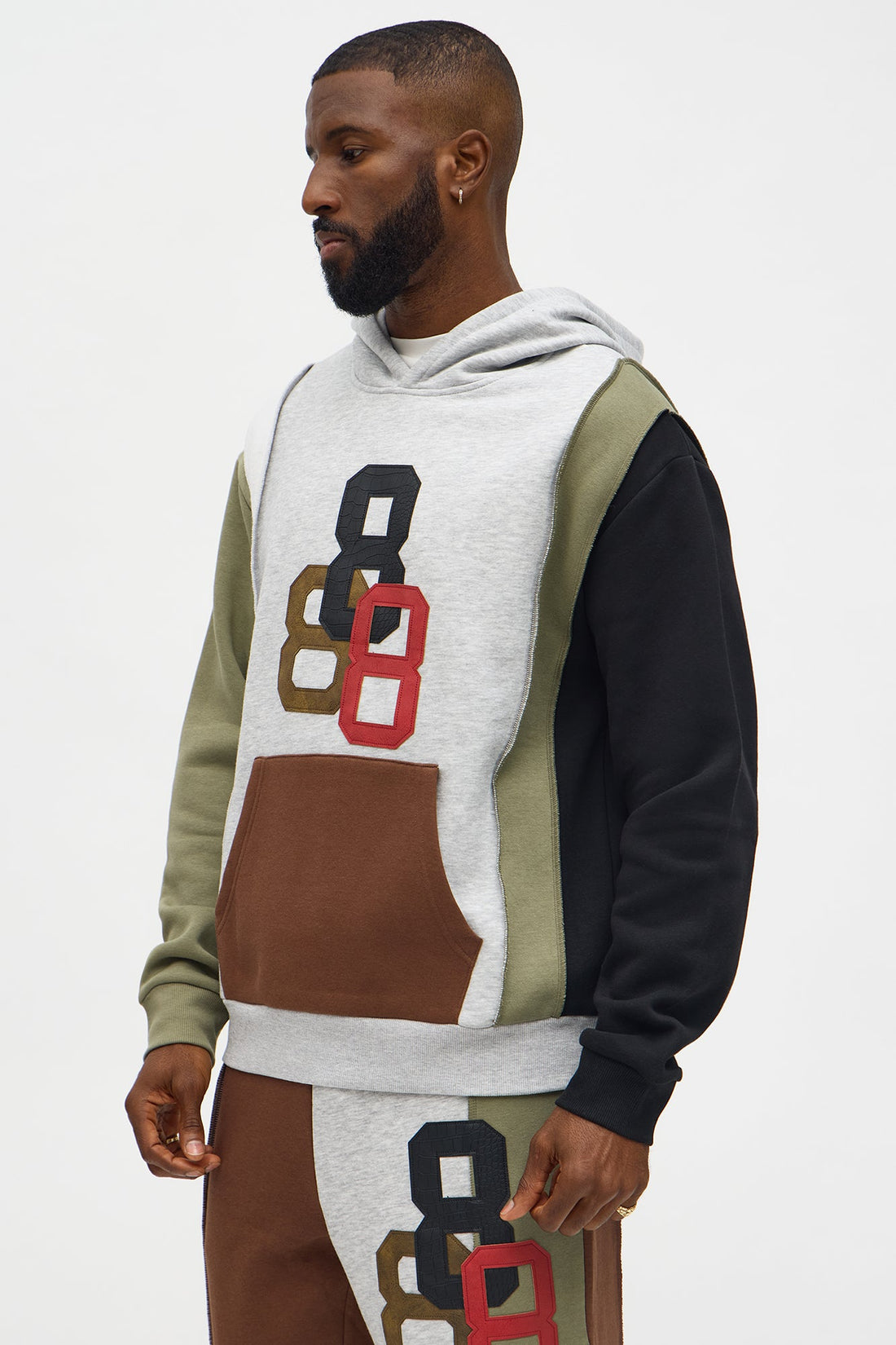 888 Patchwork Hoodie - Multi Color
