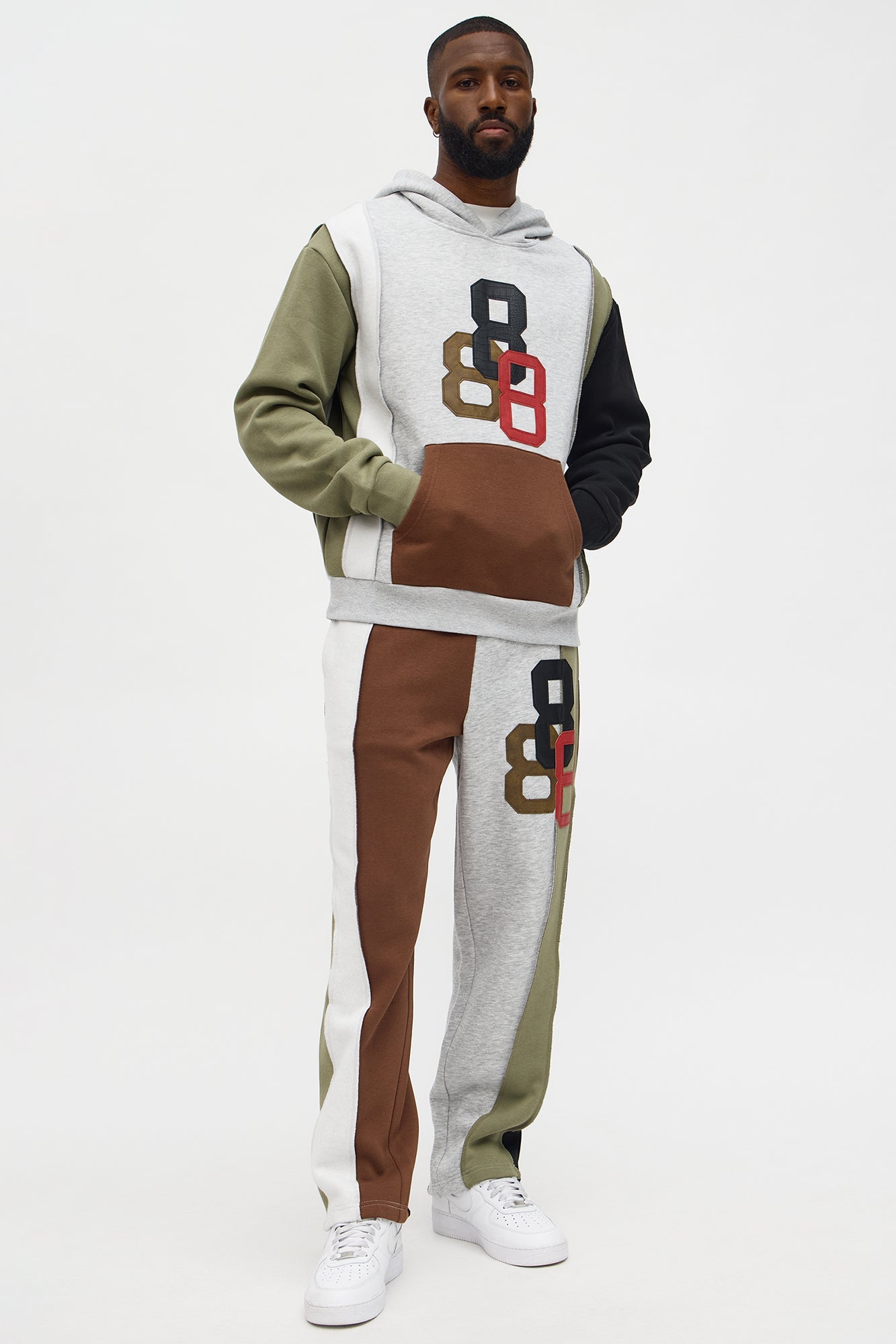 Straight 888 Patchwork Sweatpants - Multi Color