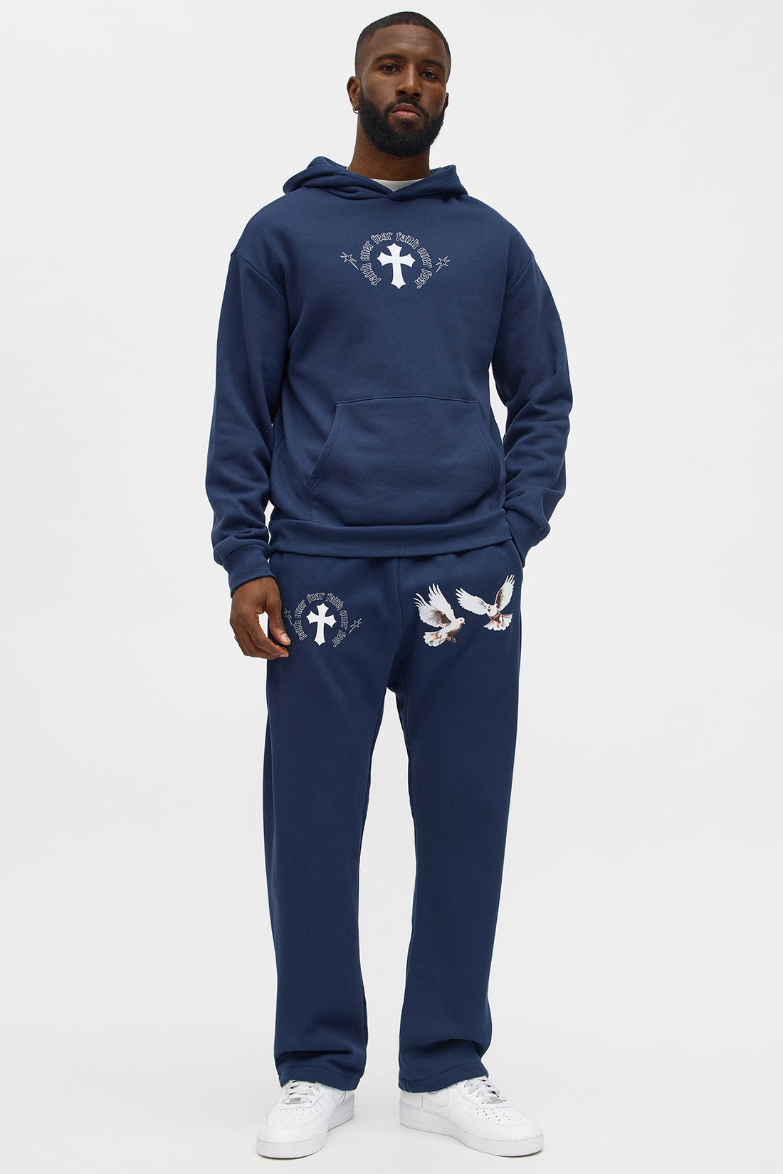 Faith Always Prevails Hoodie - Navy