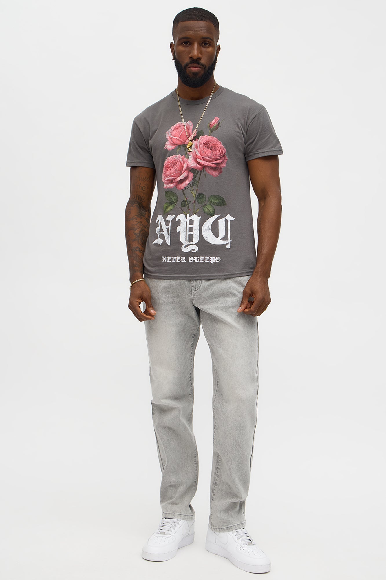 Glow Up NYC Short Sleeve Tee - Charcoal