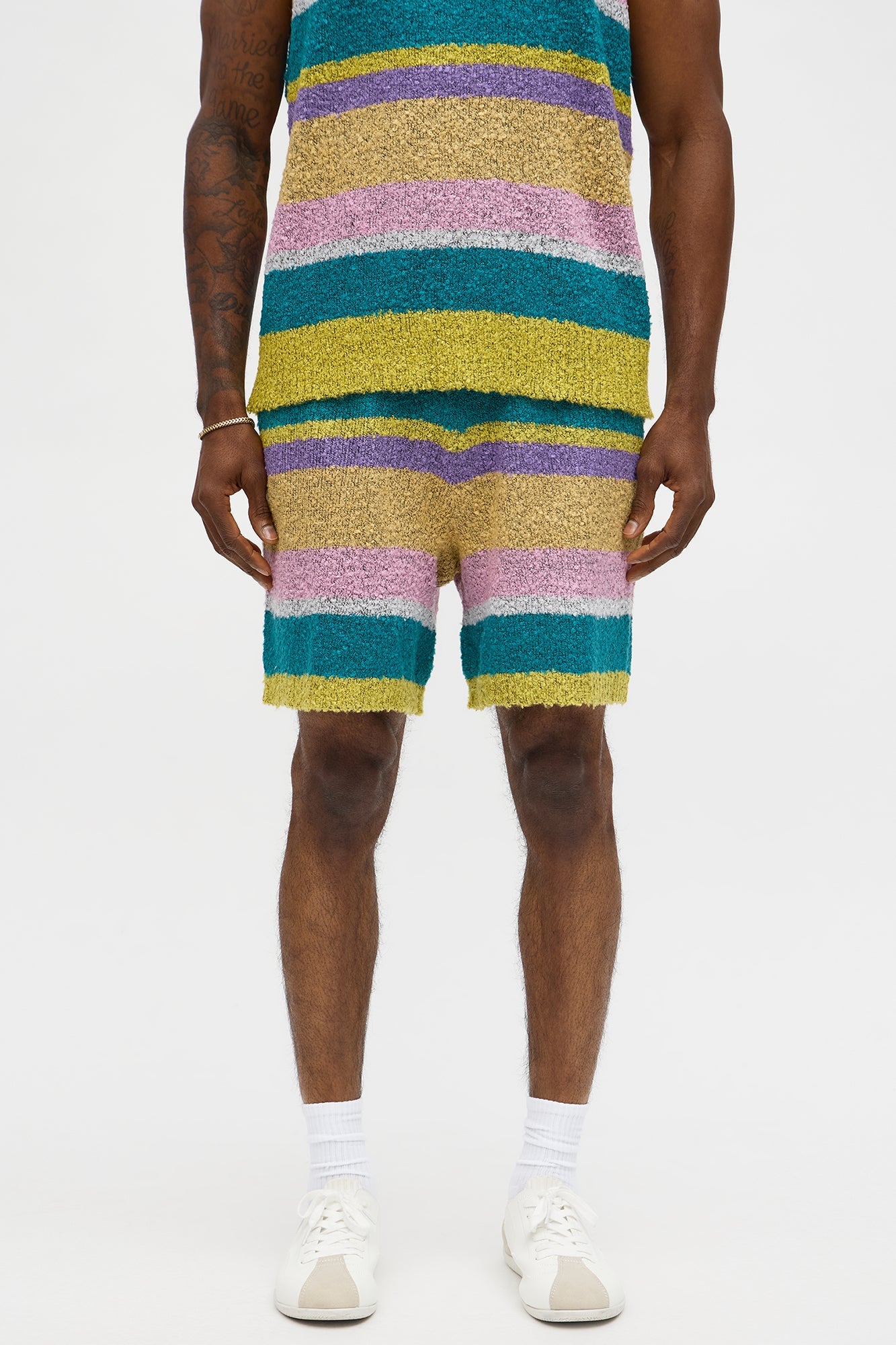Meadows Striped Shorts - Green/combo