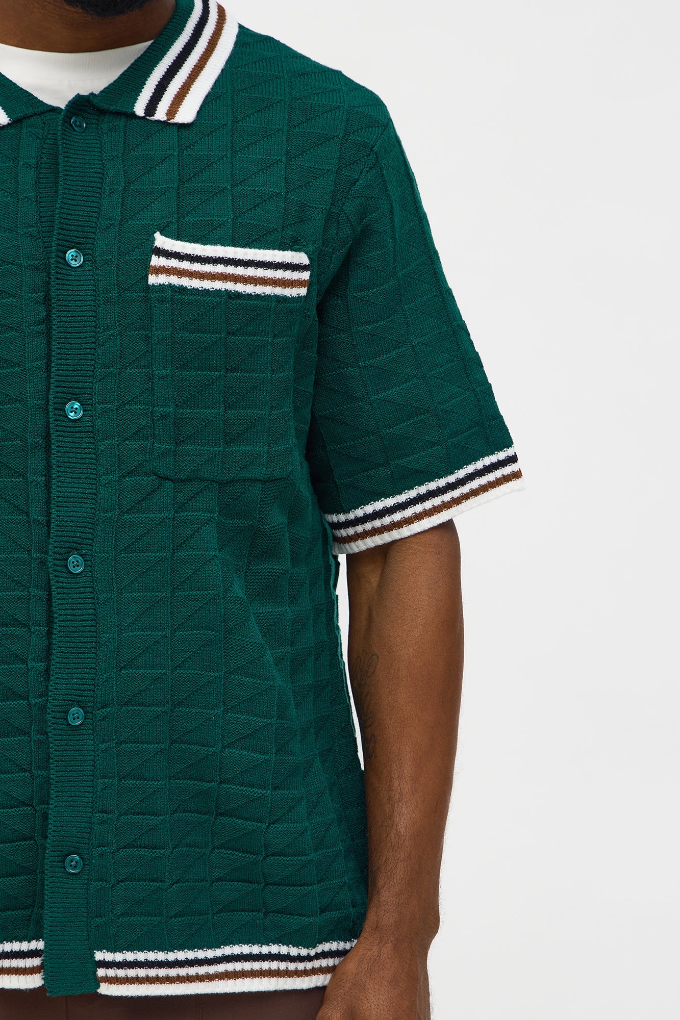 Preppy Life Short Sleeve Button Up - Green