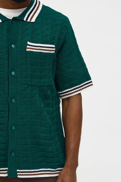 Preppy Life Short Sleeve Button Up - Green