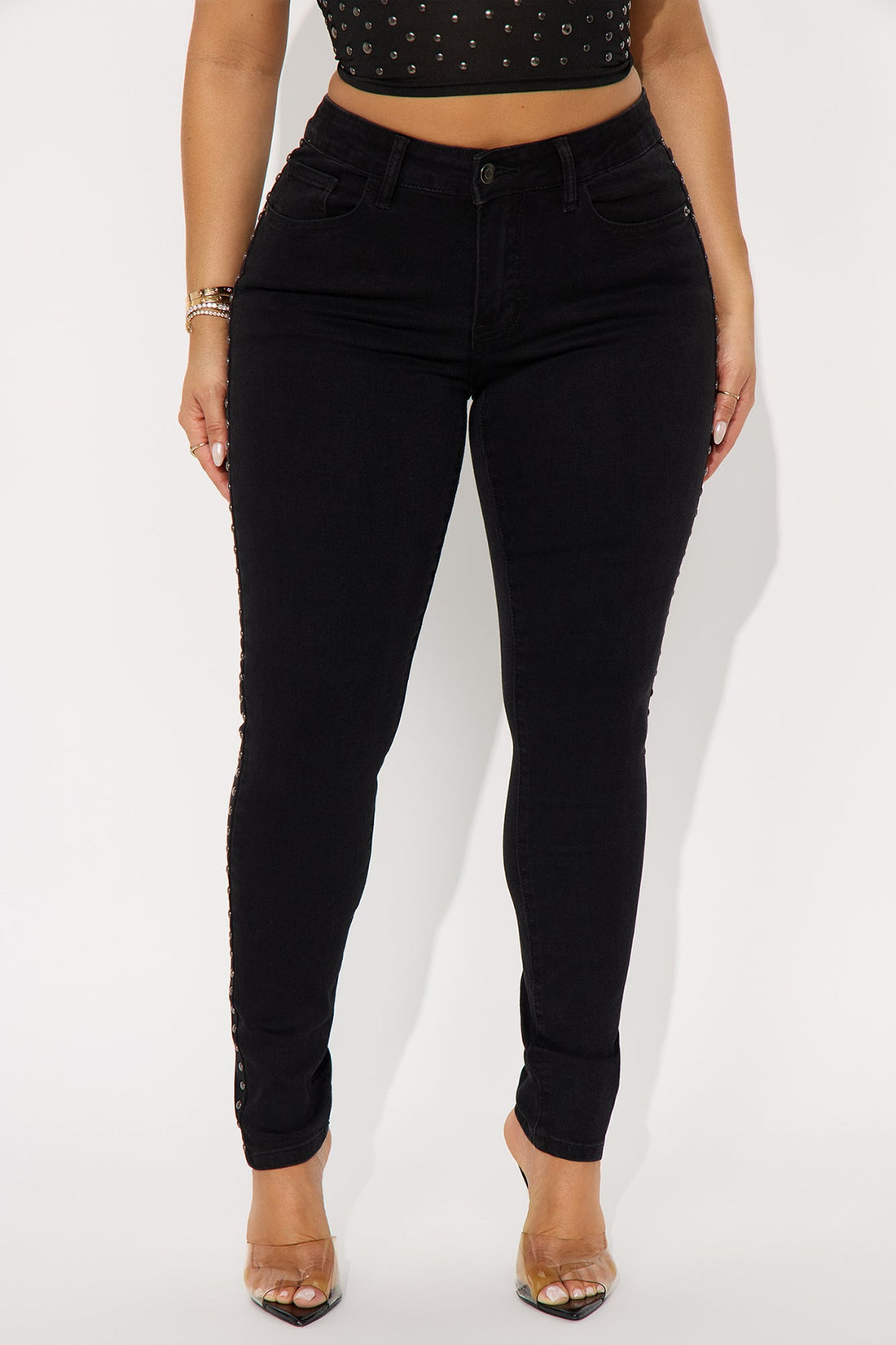 Kate Studded Skinny Jeans - Black