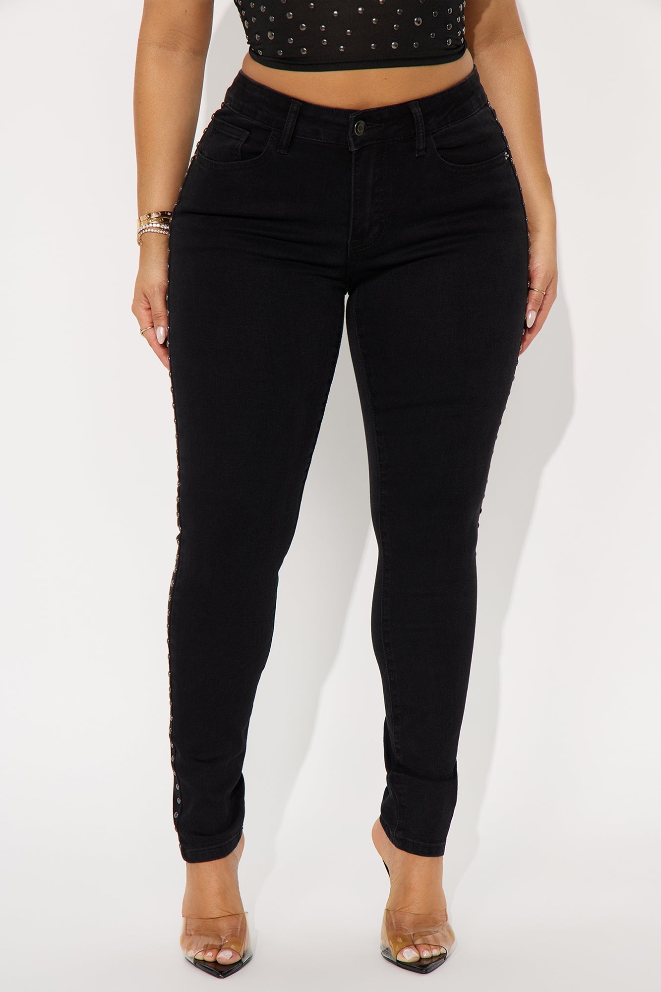 Kate Studded Skinny Jeans - Black