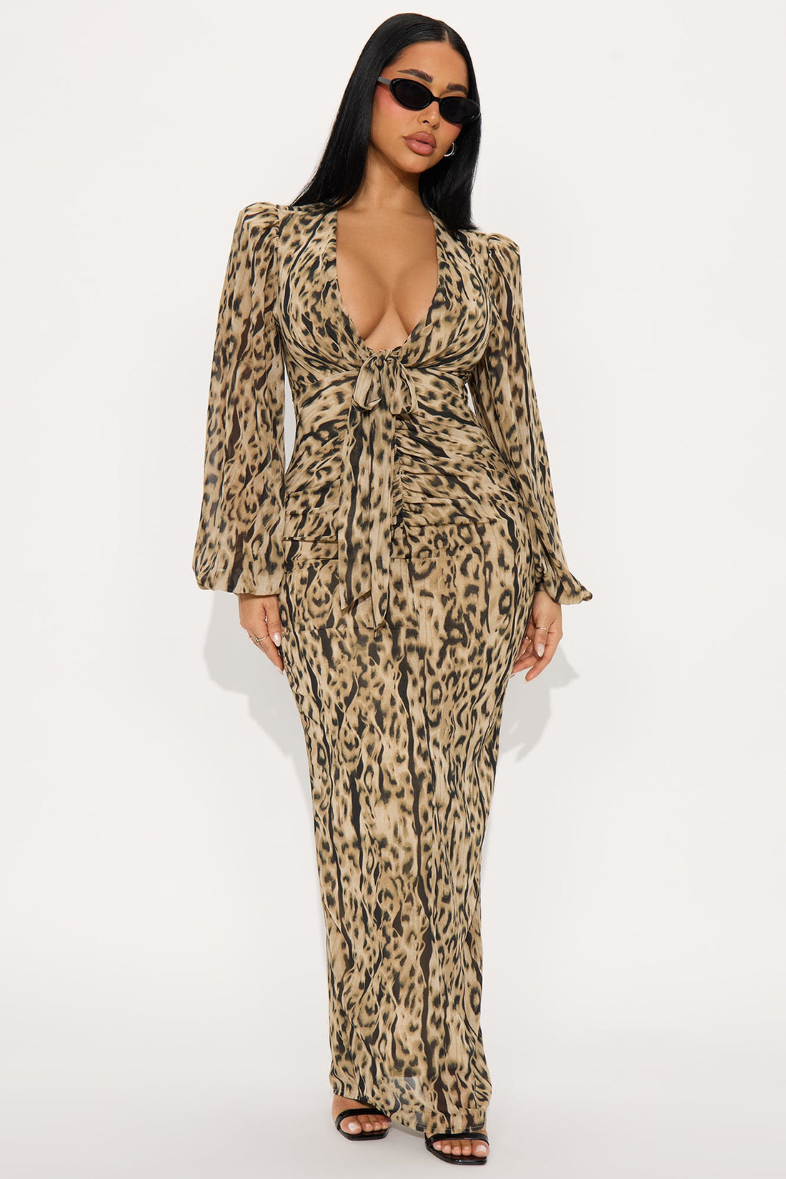 Cold Dream Animal Print Maxi Dress - Brown/combo