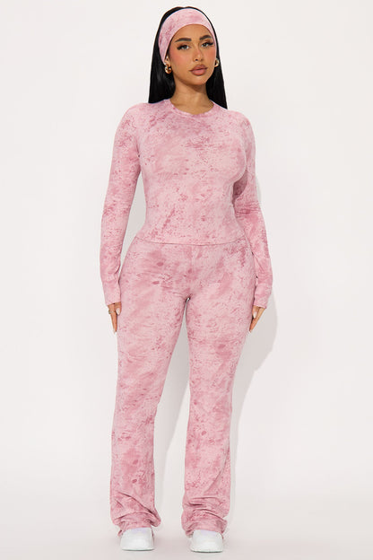 Penelope 3 Piece Flare Pant Set - Blush