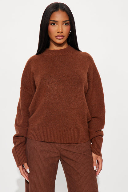 Everyday Essential Crew Neck Sweater - Chestnut