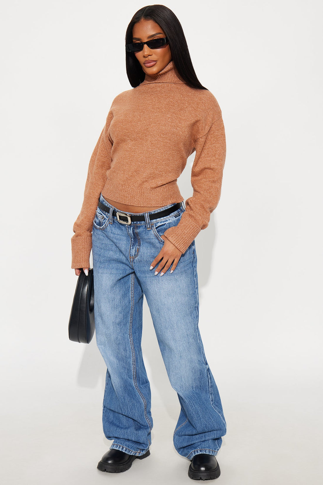 Healing Therapy Turtle Neck Sweater - Mocha